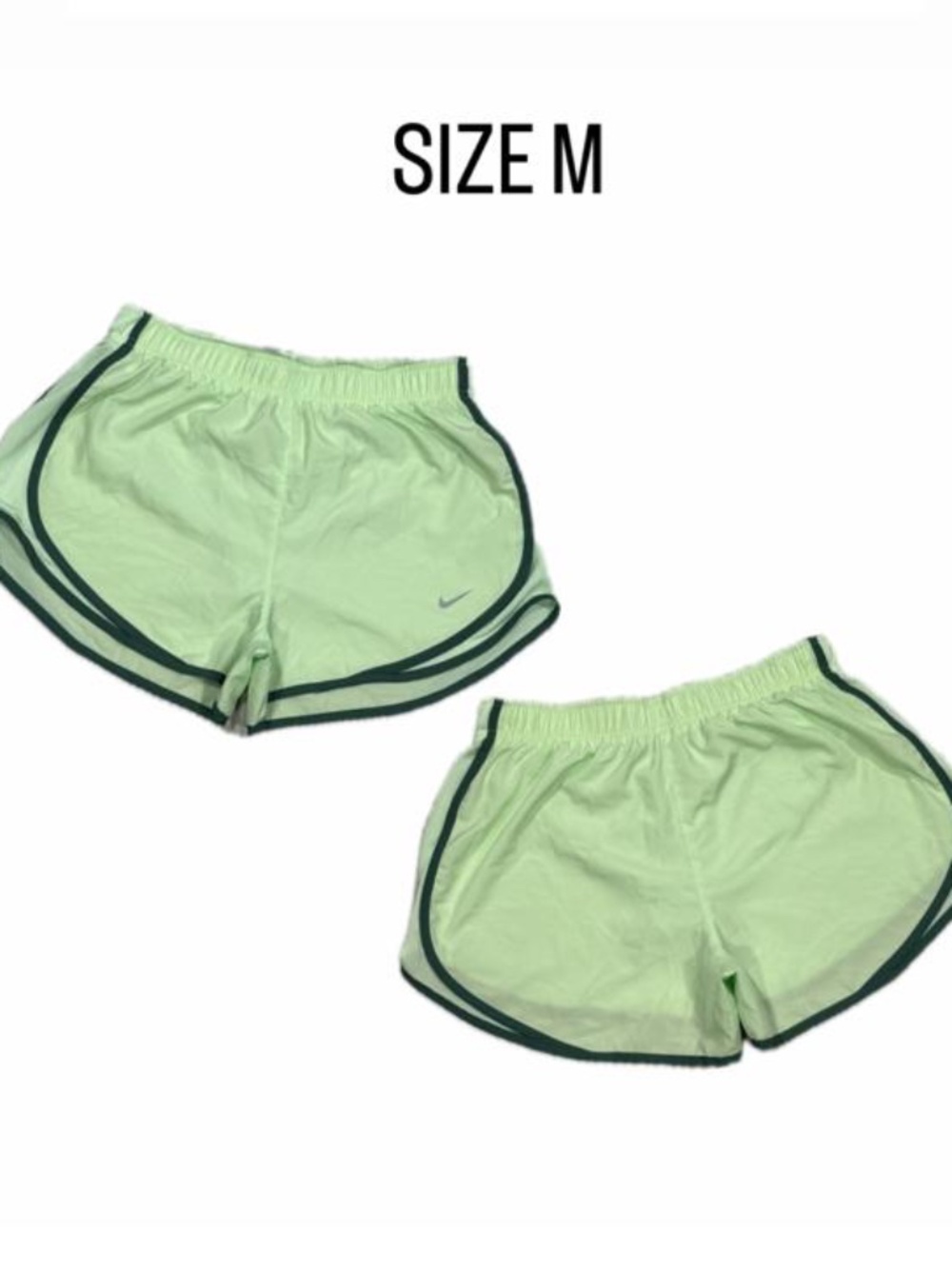 Nike Women’s Tempo Running Shorts - Mint Green & Dark Green Trim - Size Medium.
